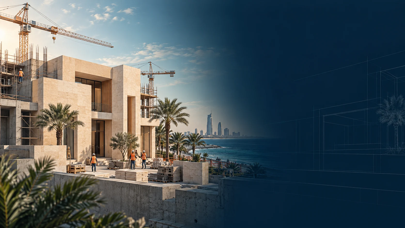 تصور معماري لأعمال البناء والتطوير
